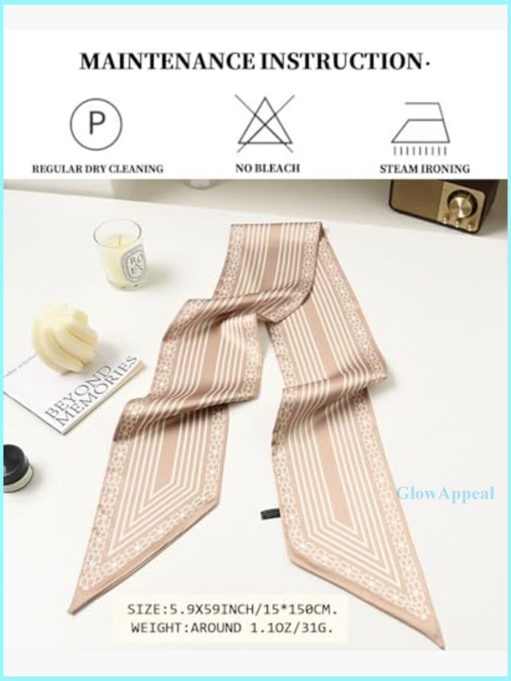 Long Silky Polyester Scarf 59x5.9 Inches Lightweight Versatile Accessory - Picture 2 of 6